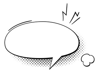 oval message bubble with halftone effect blank vector image