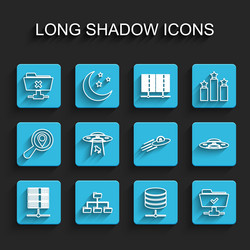 set line server data web hosting folder tree vector image