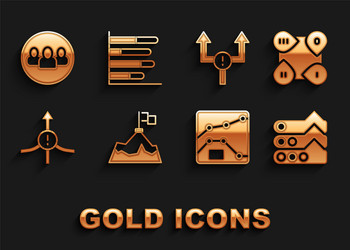 set mountains with flag infographic element vector image