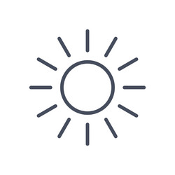 Sun icon sunny weather concept forecast climate vector