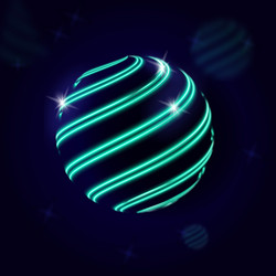 3d sphere abstract background with chaotic lines vector image
