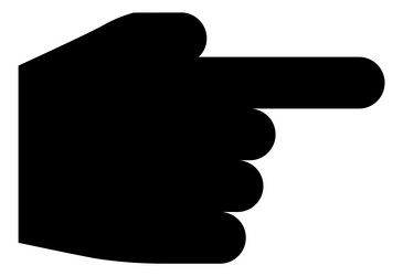 black hand pointer finger pointing right cursor vector image