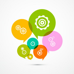 cogs - gears colorful circle icons set isolated vector image
