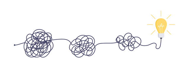 complex easy simple way from start to idea chaos vector image