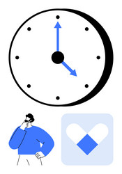concept of time management with clock thoughtful vector image