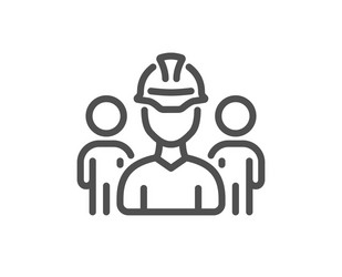 engineering team line icon engineer or architect vector image