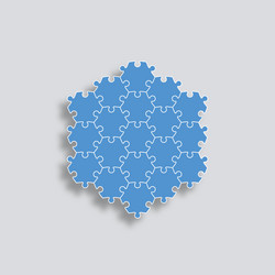 puzzle pieces game jigsaw grid with hexagonal vector image