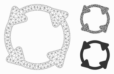 rotate mesh carcass model and triangle vector image