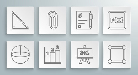 set line calculator book with word mathematics vector image