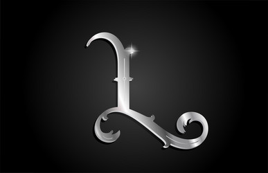 Silver metal l alphabet letter icon logo design Vector Image Silver metal l alphabet letter icon logo design Vector Image