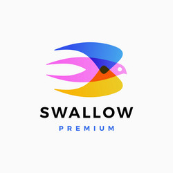 Swallow bird multiply overlapping color gradient vector