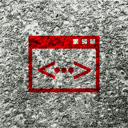 code icon symbol flat modern web design with long vector image