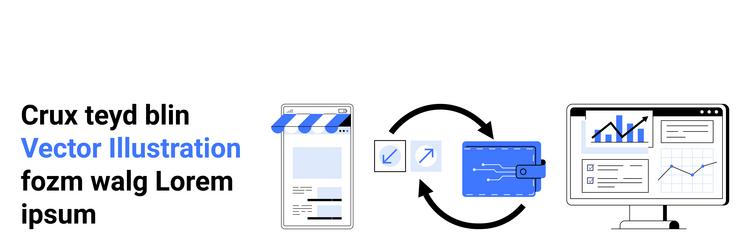 digital payment workflow with online store wallet vector image