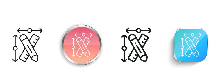 edit tools icon thin linear regular and button vector image