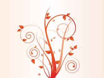 Floral seasonal background with swirls vector