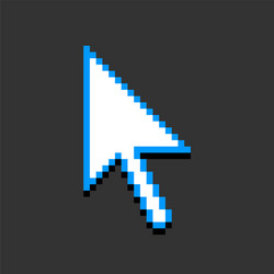 Pixel arrow cursor icon created in flat style vector