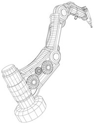 robot hand eps10 format wire-frame vector image