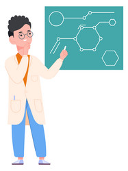 scientist solving problem man thinking about vector image