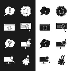 set system bug concept setting speech bubble vector image