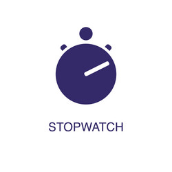 stopwatch element in flat simple style on white vector image