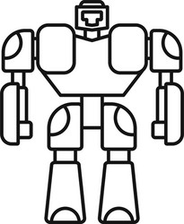 toy robot transformer icon outline style vector image
