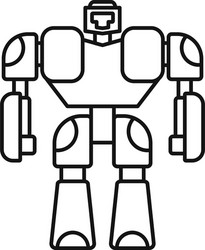 Toy robot transformer icon outline style vector