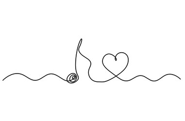 abstract whole note with heart as continuous vector image