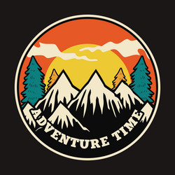 adventure vintage badge sticker and t-shirt design vector