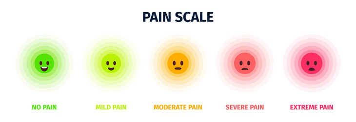 Pain scale point medical survey rating mark step vector