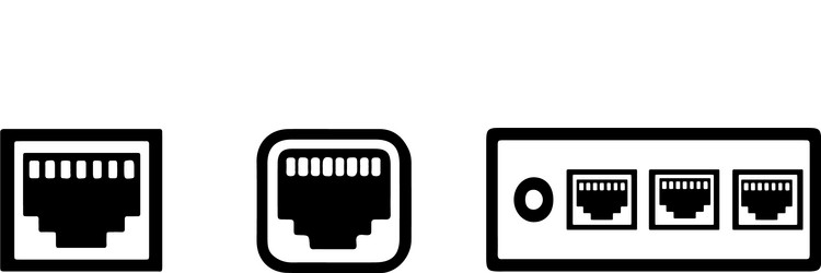 Ethernet port icon lan network Royalty Free Vector Image