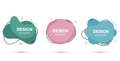 set of abstract fluid modern graphic element vector image