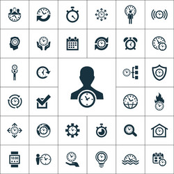 Time management icons universal set for web and ui vector