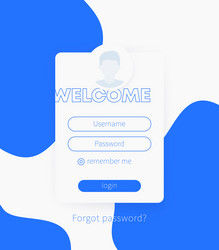 user login design web page template vector image