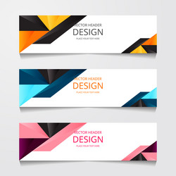 abstract design banner web template with three vector image