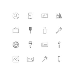 creative process and design simple linear icons vector image