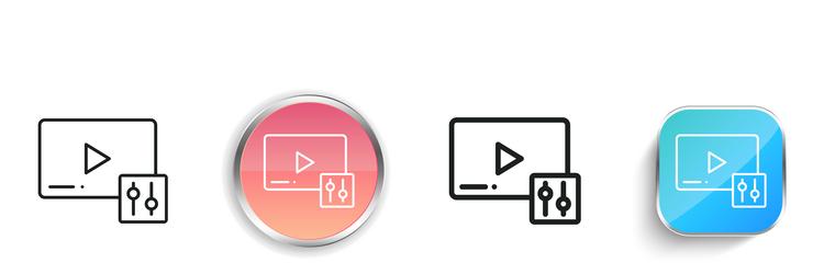 edit video icon thin linear regular and button vector image