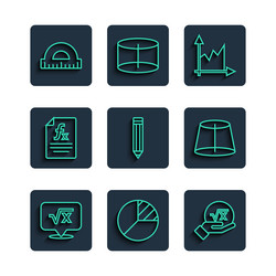 set line square root of x glyph pie chart vector image