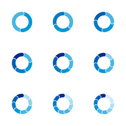 set of circle pie charts financial analysis data vector image