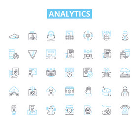 analytics linear icons set data metrics vector image