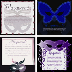 Colored background with text and a carnival mask vector