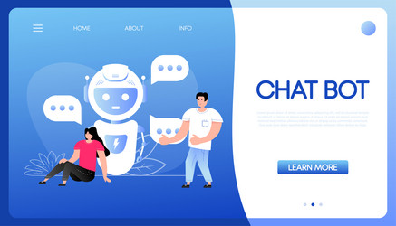 flat chat bot people for web design ui vector image