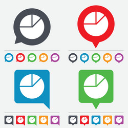 pie chart graph sign icon diagram button vector image