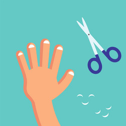 smiling cute cutting nails to a child habituate vector