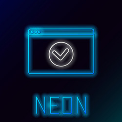 Blue glowing neon line secure your site with https vector