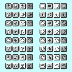 Game Icon Set - Buttons & UI vector image