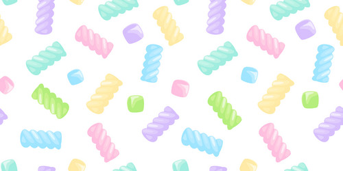 seamless pattern with color twisted marshmallow vector image