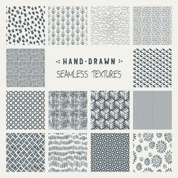 set of hand drawn marker and ink patterns vector image