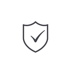 shield with check mark icon simple isolated vector image