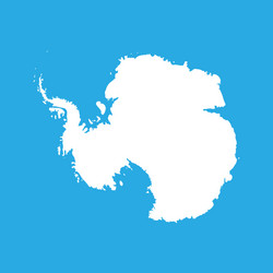 silhouette map af antarctica high detailed white vector