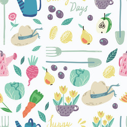 Spring garden seamless pattern Royalty Free Vector Image